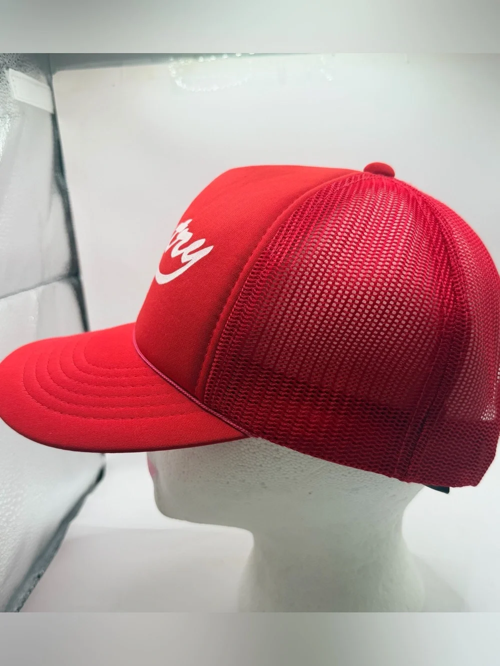 Vintage Gentry Trucker Hat Red Foam Rope SnapBack Cap Mesh Back Youngan Hat Co